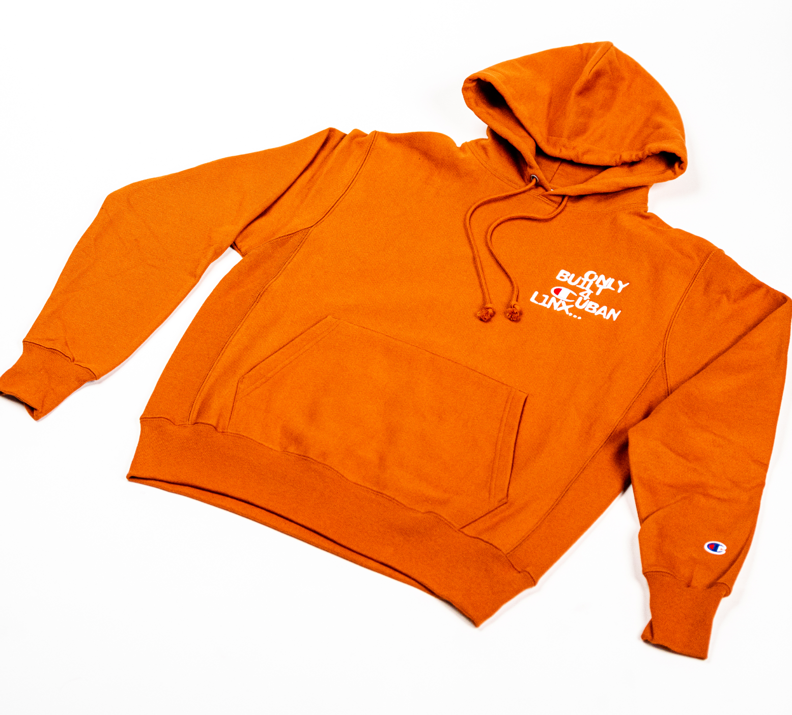 Orange online hoodie champion